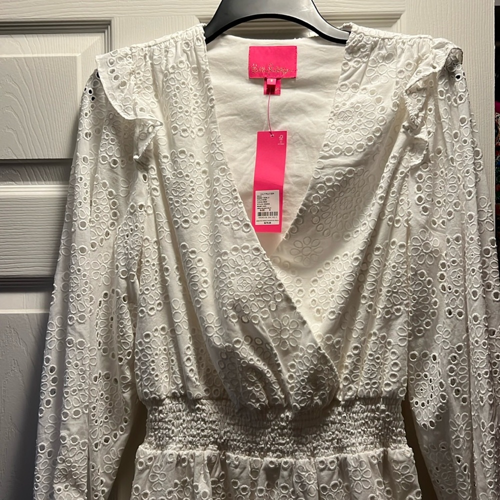 White long sleeve Lily Pulitzer Dress - Taviana Dress, size 8